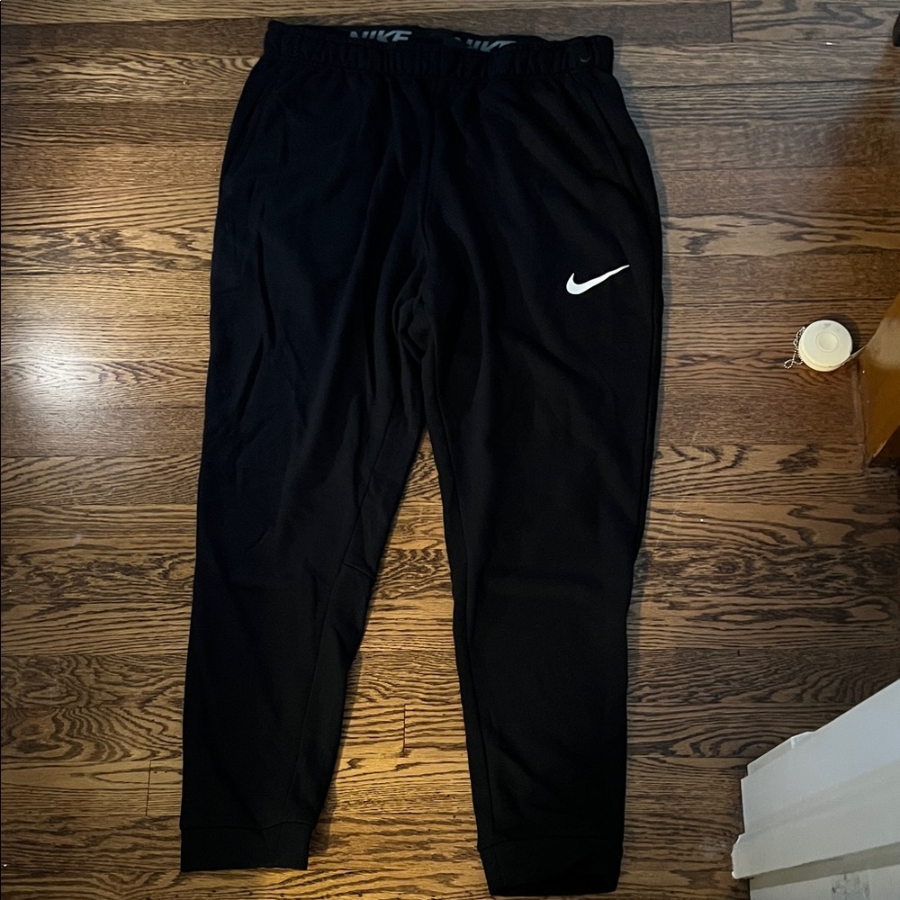 Nike Black Jogger Pants with White Swoosh